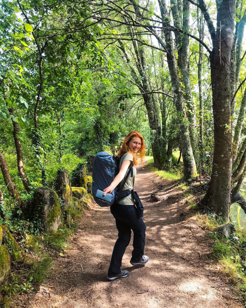 Solo travel in forest, Portugal