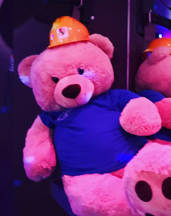 A teddy bear at Shelter Bar, Lisbon, Portugal