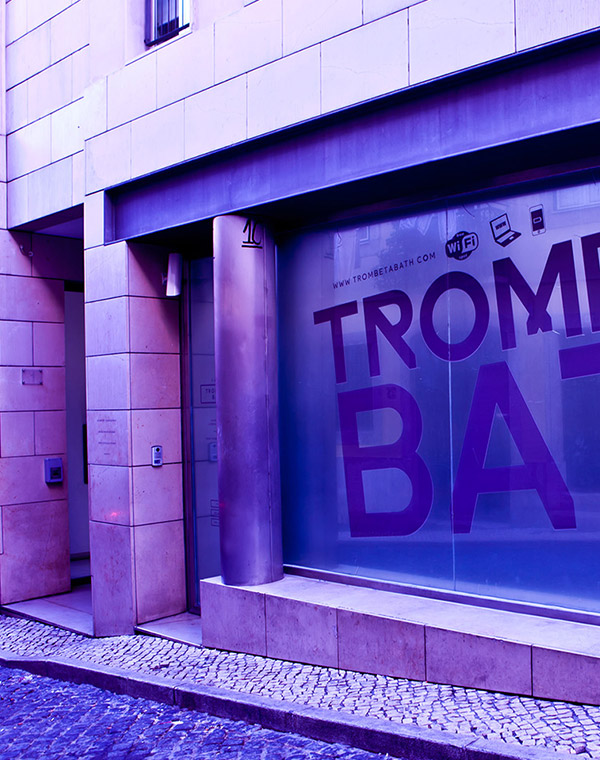 Entrance view for Trombeta Bath, Lisbon, Portugal