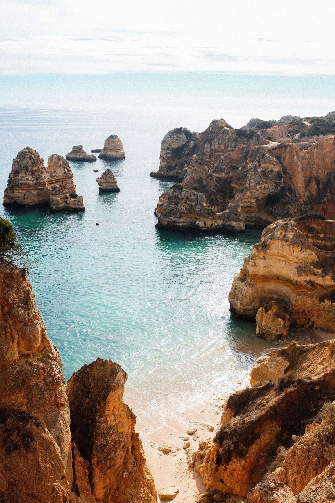 Cliffs and the Algarvian ocean, Portugal.